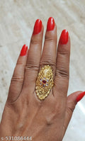 White Stone Gold Plated Midi Ring
